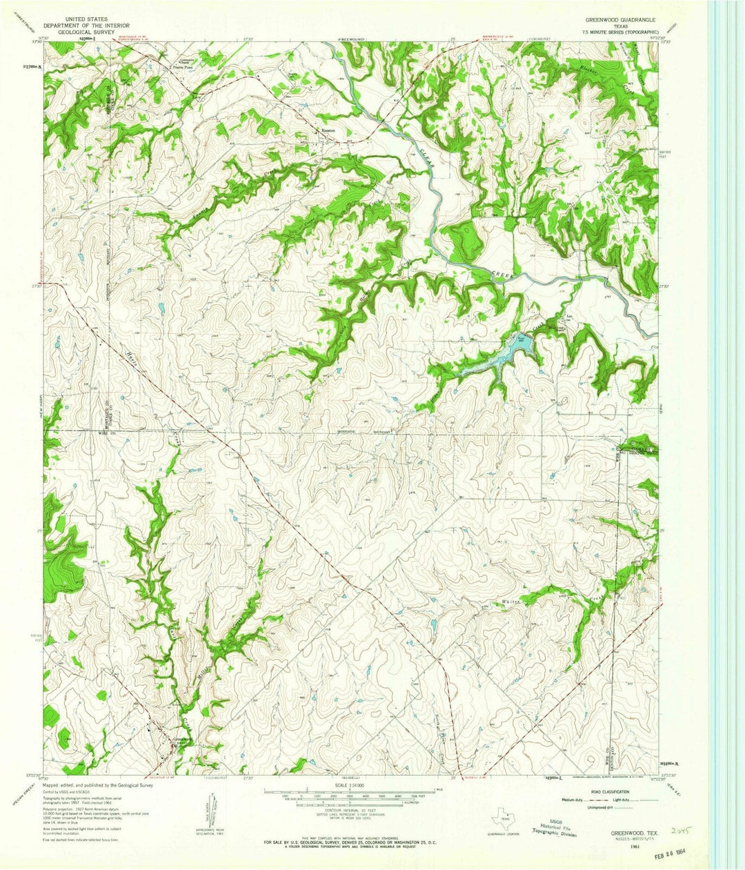 1961 Greenwood, TX - Texas - USGS Topographic Map