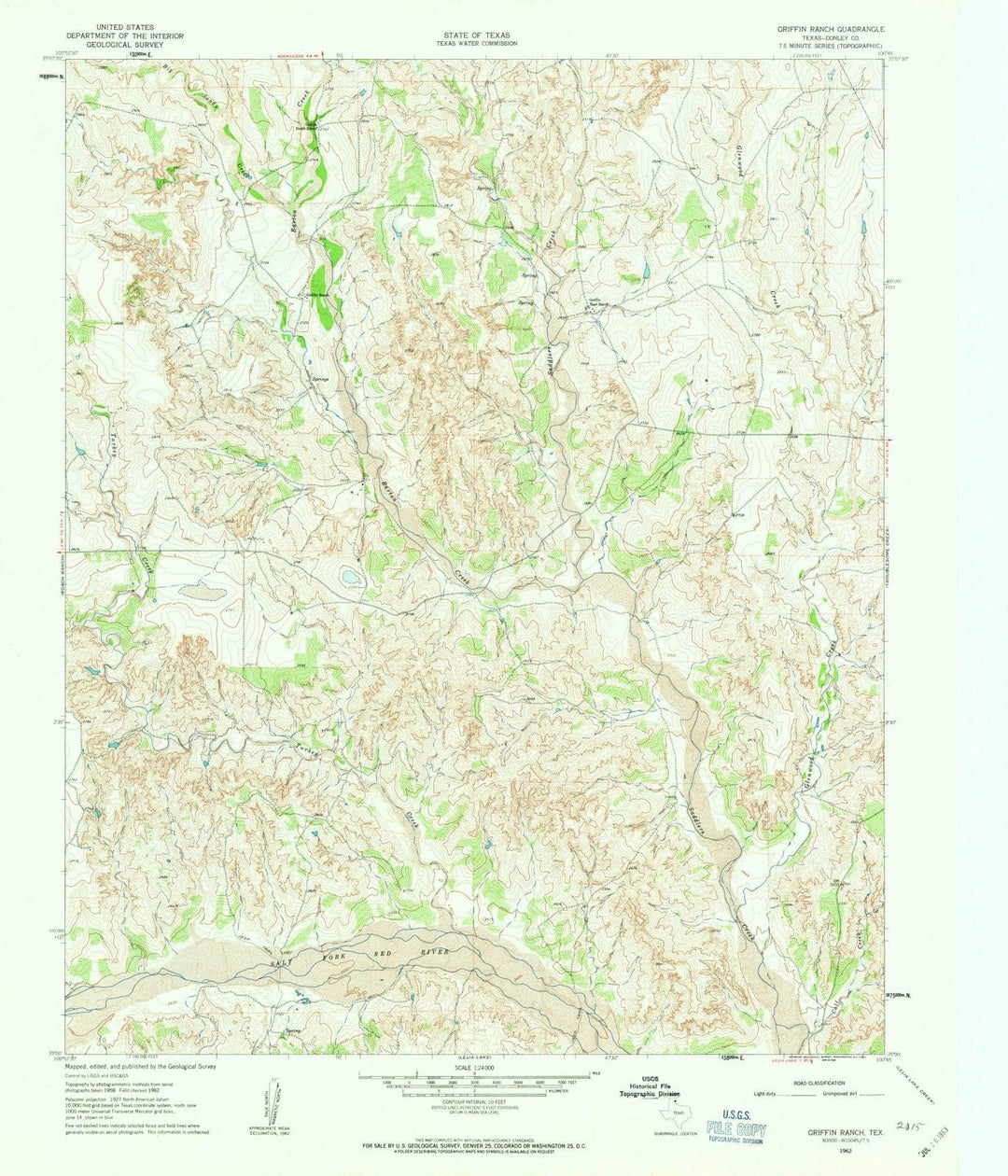 1962 Griffin Ranch, TX - Texas - USGS Topographic Map
