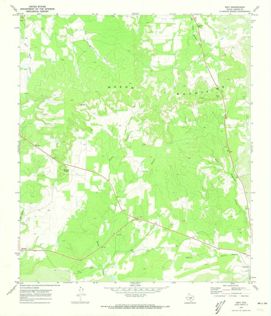 1970 Grit, TX - Texas - USGS Topographic Map
