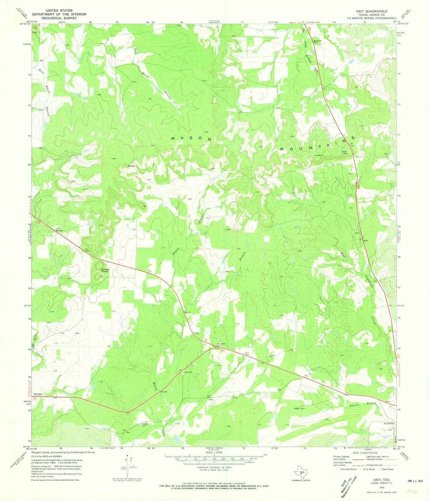 1970 Grit, TX - Texas - USGS Topographic Map