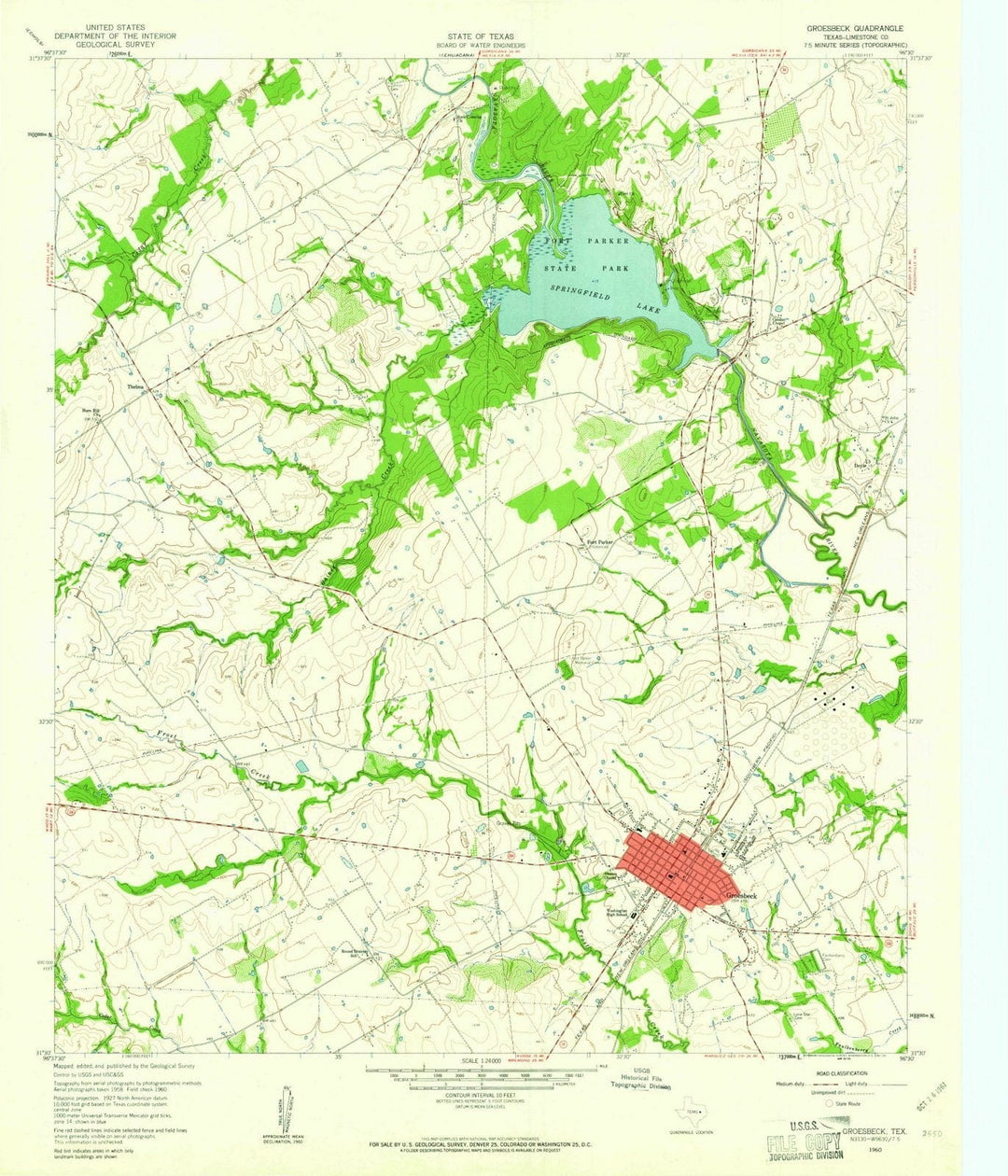 1960 Groesbeck, TX - Texas - USGS Topographic Map