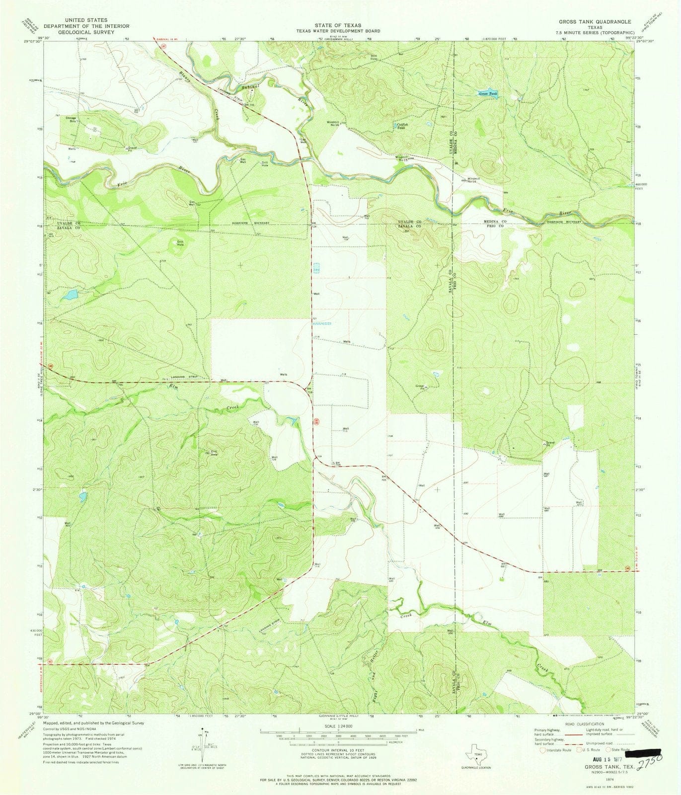1974 Gross Tank, TX - Texas - USGS Topographic Map