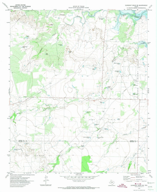 1970 Gunsightraw, TX - Texas - USGS Topographic Map v2
