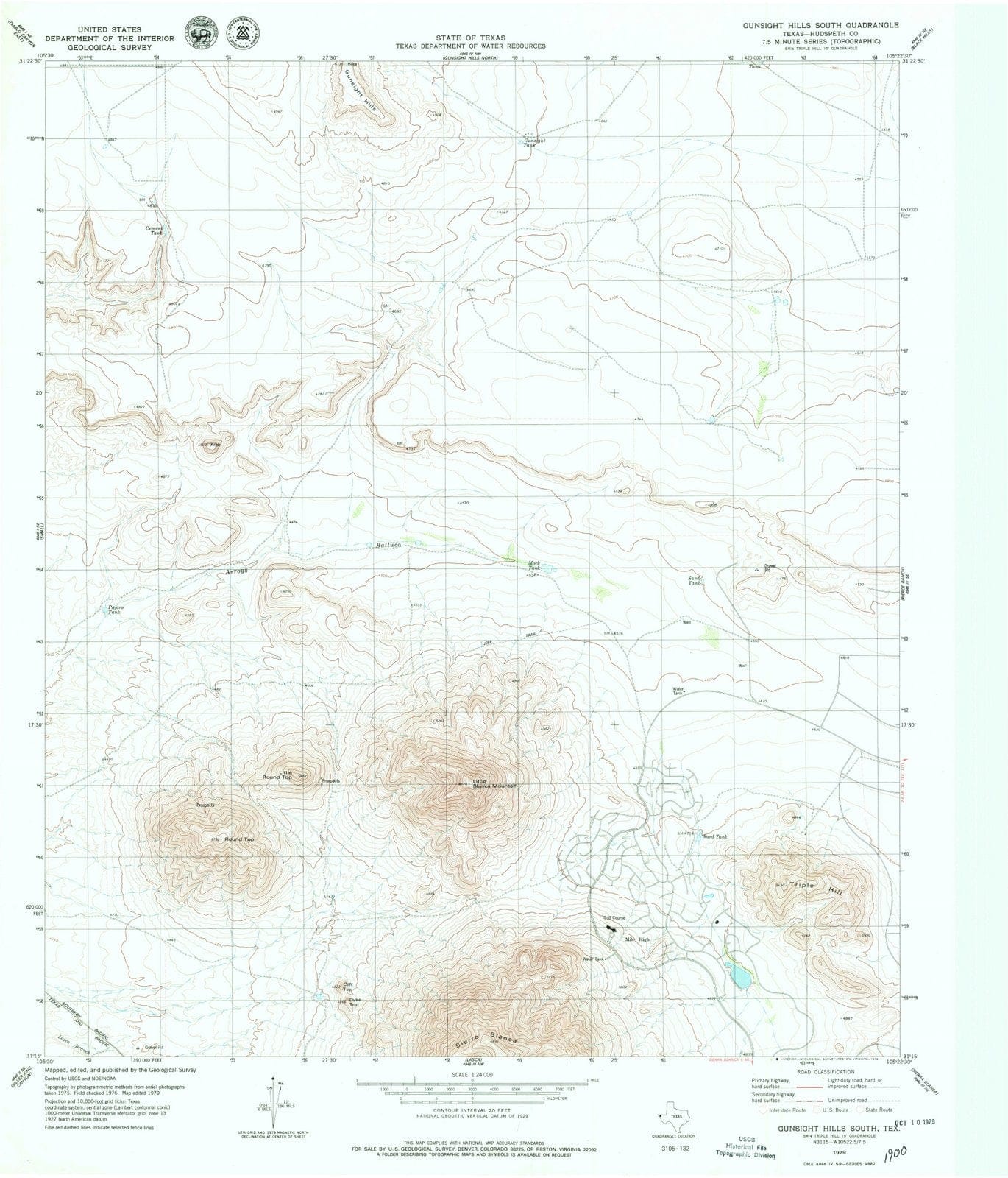 1979 Gunsight Hills South, TX - Texas - USGS Topographic Map