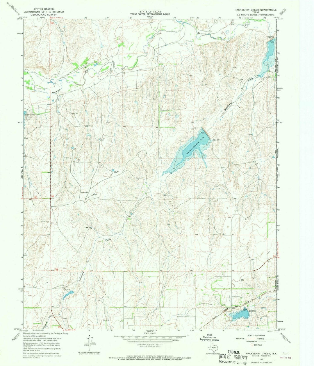 1967 Hackberry Creek, TX - Texas - USGS Topographic Map