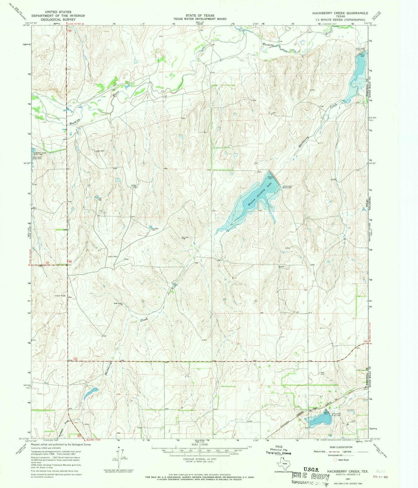 1967 Hackberry Creek, TX - Texas - USGS Topographic Map