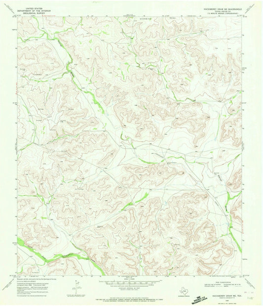1969 Hackberryraw, TX - Texas - USGS Topographic Map