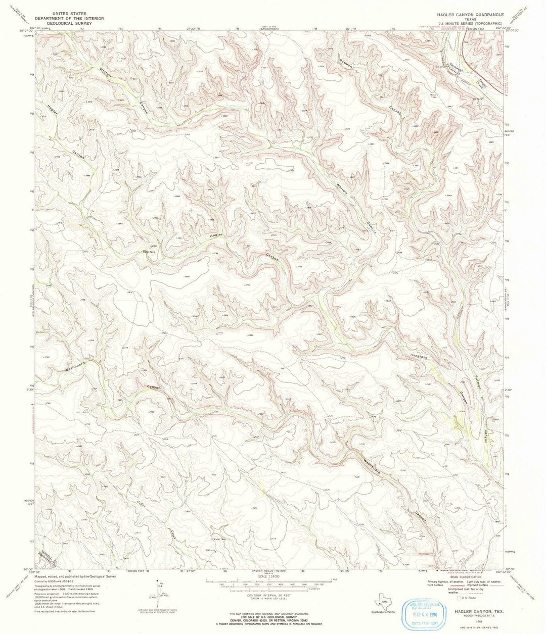 1969 Canyon, TX - Texas - USGS Topographic Map v2