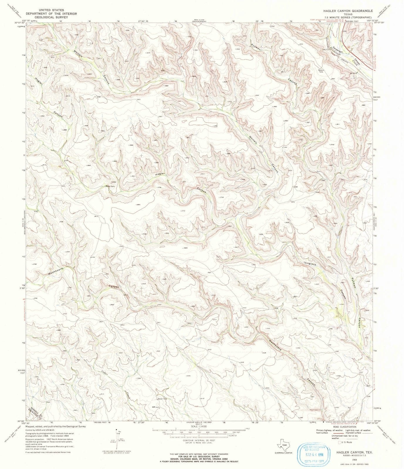 1969 Canyon, TX - Texas - USGS Topographic Map v2