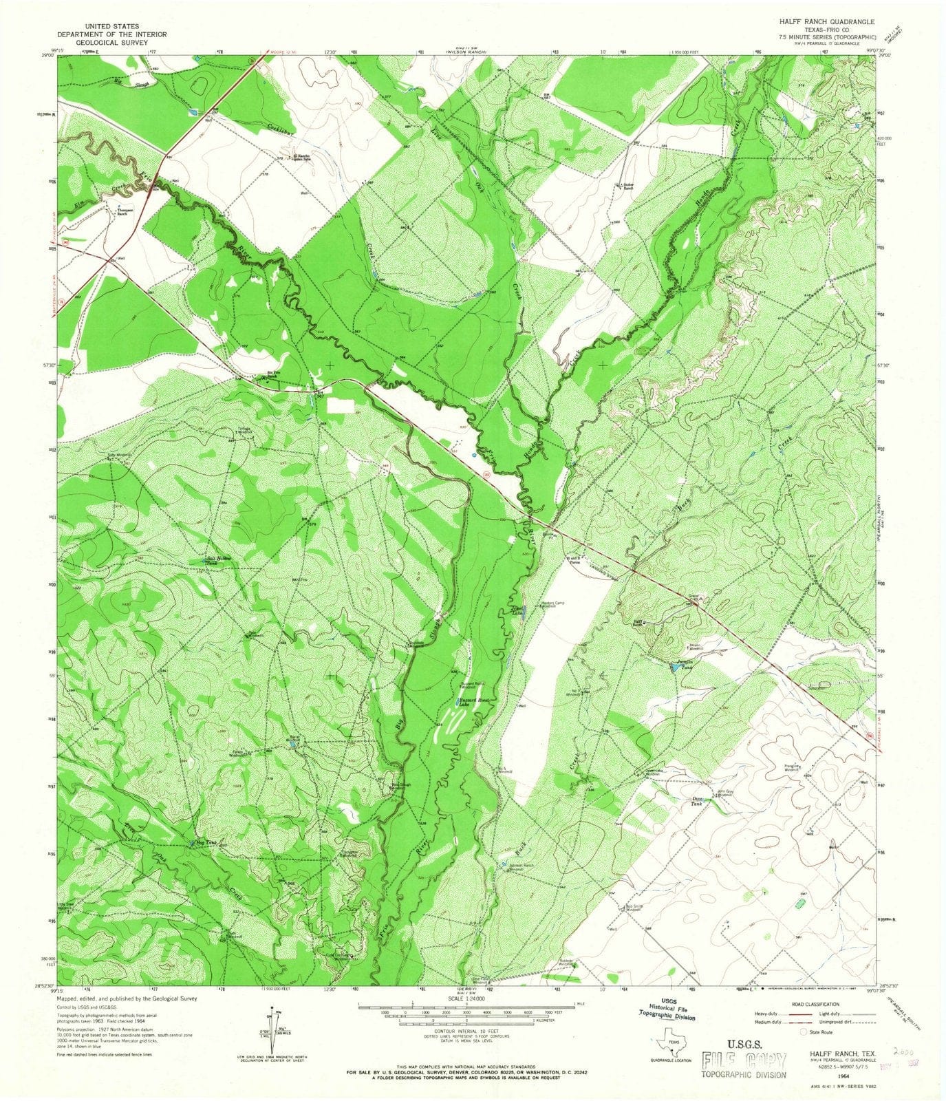 1964 Halff Ranch, TX - Texas - USGS Topographic Map