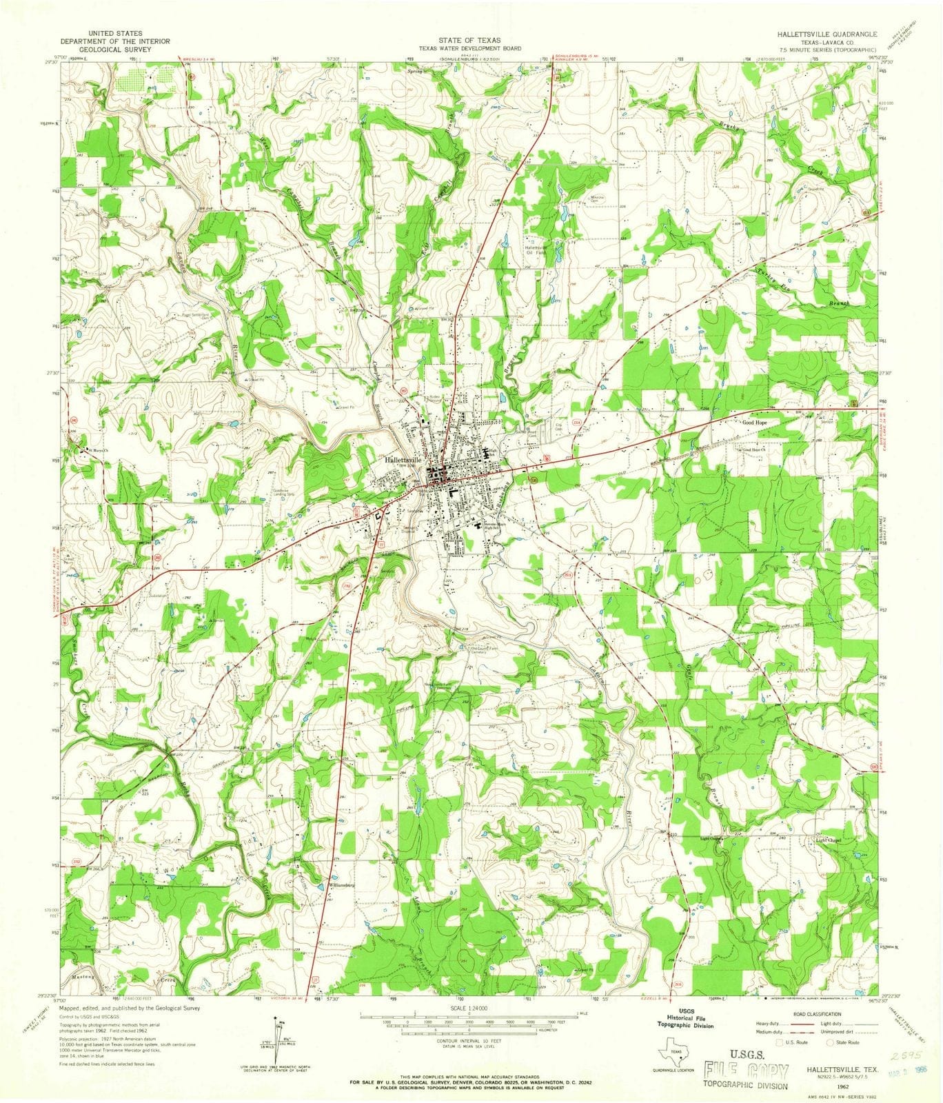 1962 Hallettsville, TX - Texas - USGS Topographic Map v2
