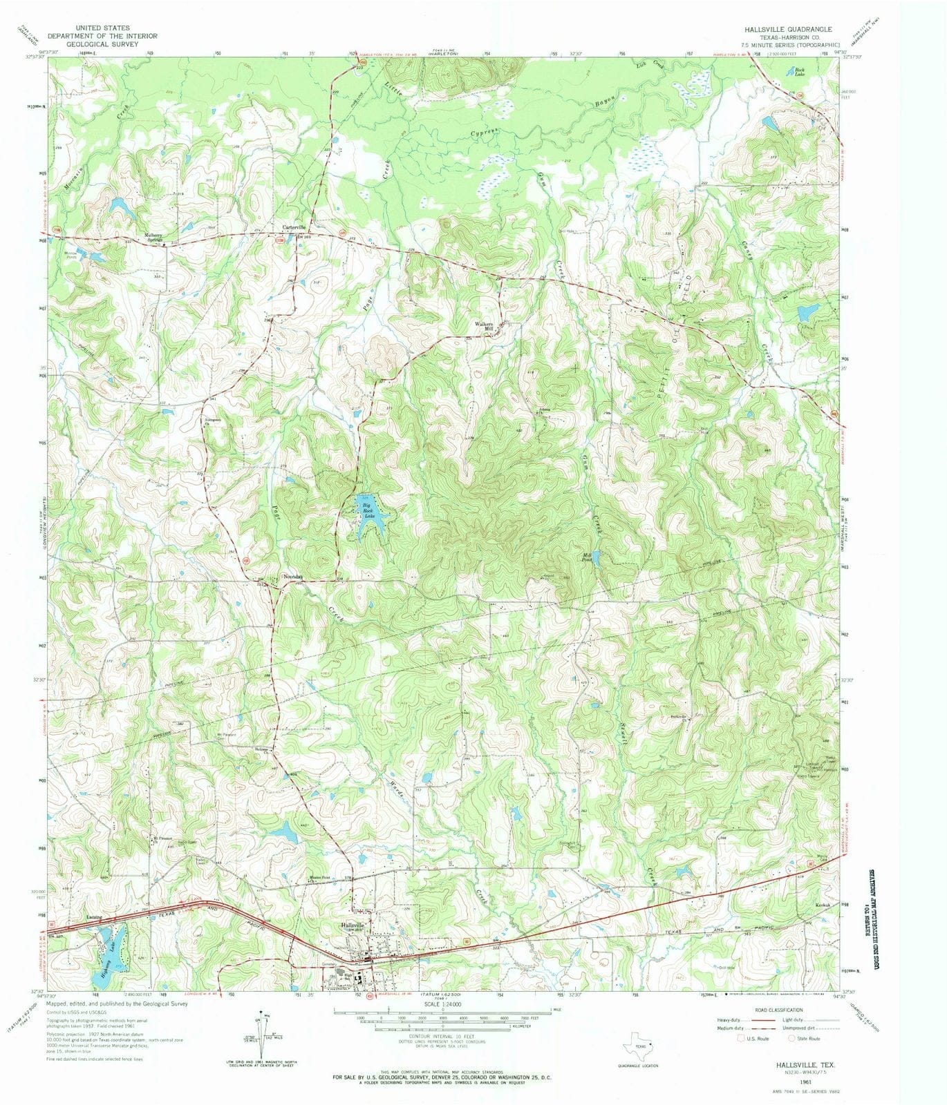 1961 Hallsville, TX - Texas - USGS Topographic Map