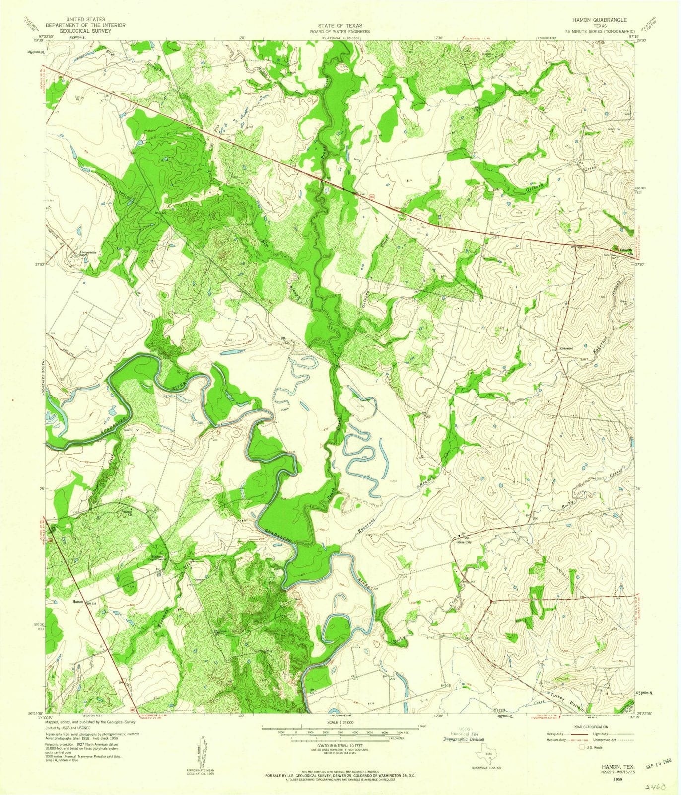 1959 Hamon, TX - Texas - USGS Topographic Map