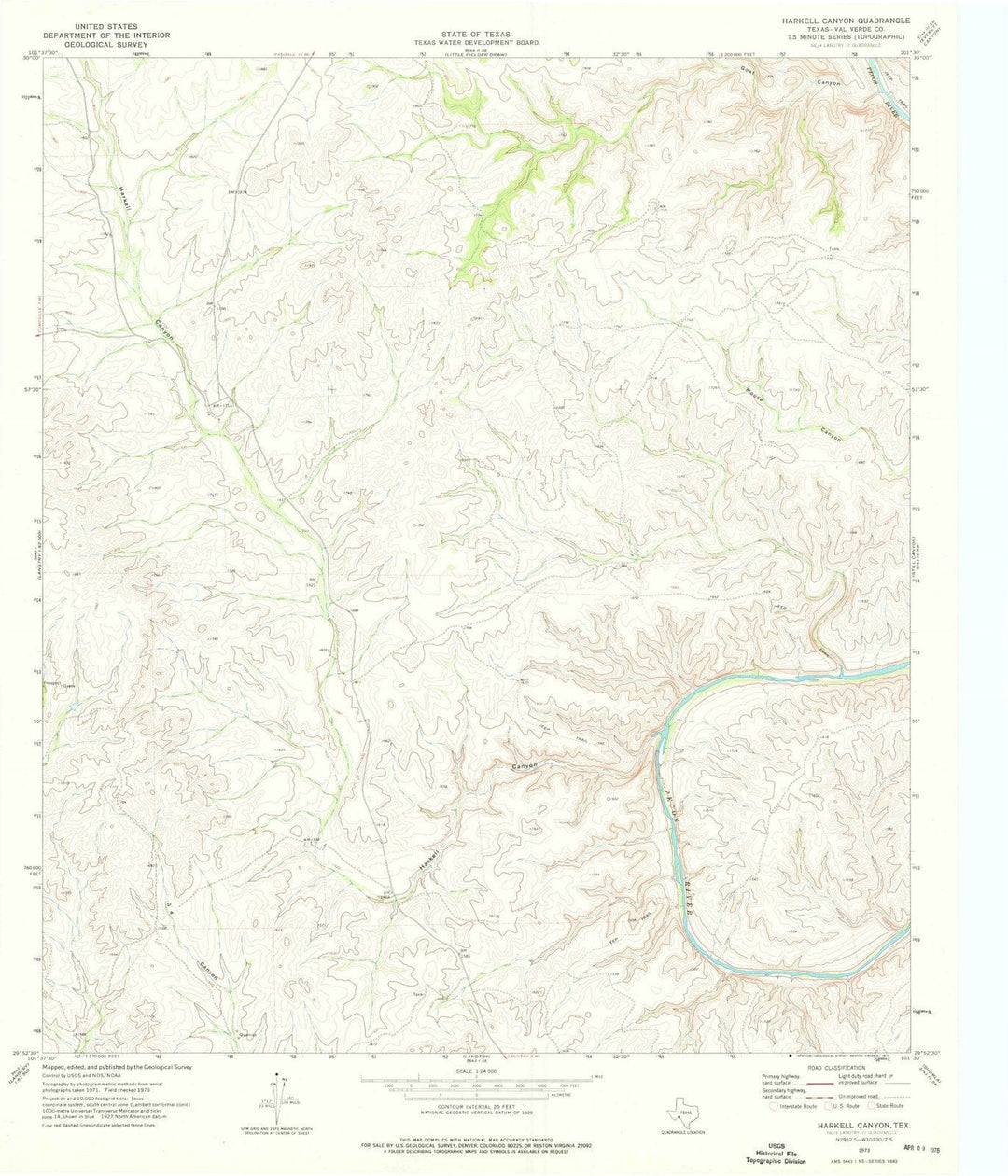 1973 Canyon, TX - Texas - USGS Topographic Map v2