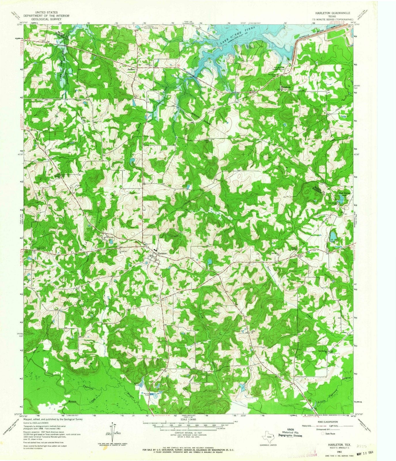 1961 Harleton, TX - Texas - USGS Topographic Map