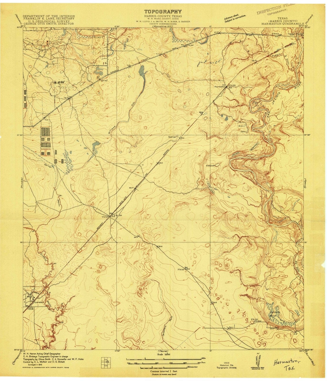 1916 Harmaston, TX - Texas - USGS Topographic Map