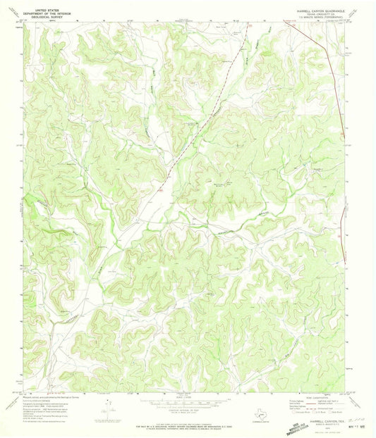 1970 Harrell Canyon, TX - Texas - USGS Topographic Map