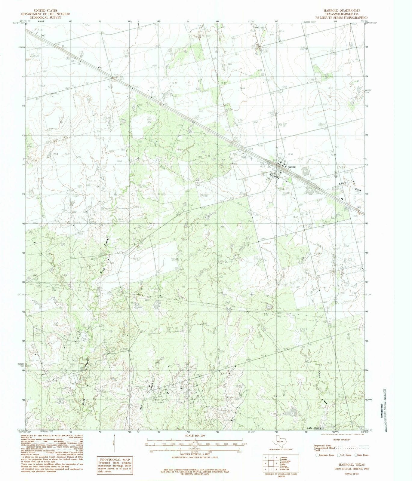 1983 Harrold, TX - Texas - USGS Topographic Map
