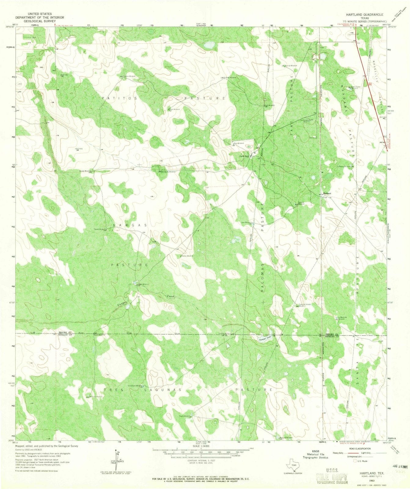 1963 Hartland, TX - Texas - USGS Topographic Map