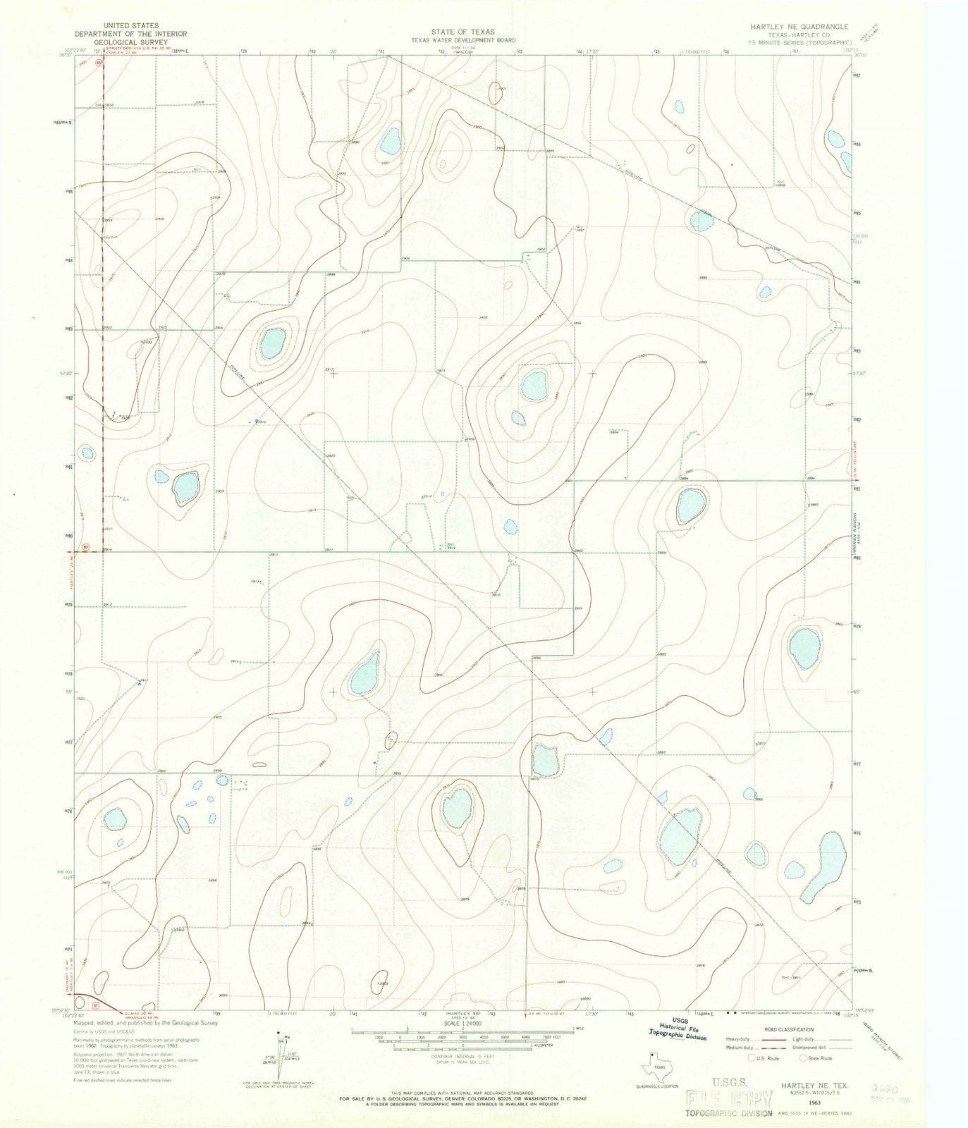1963 Hartley, TX - Texas - USGS Topographic Map