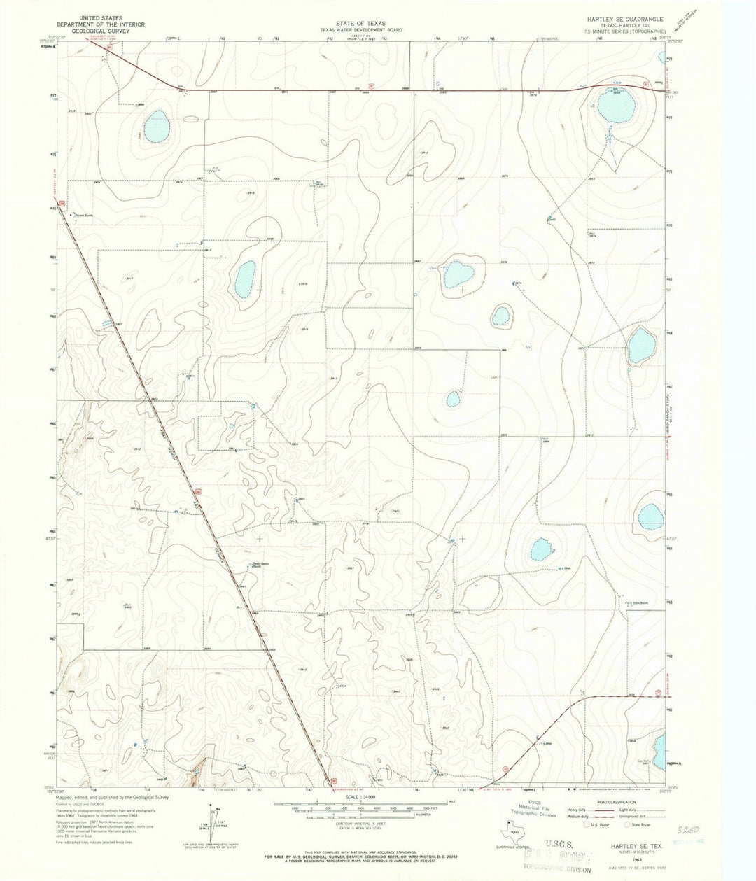 1963 Hartley, TX - Texas - USGS Topographic Map v2