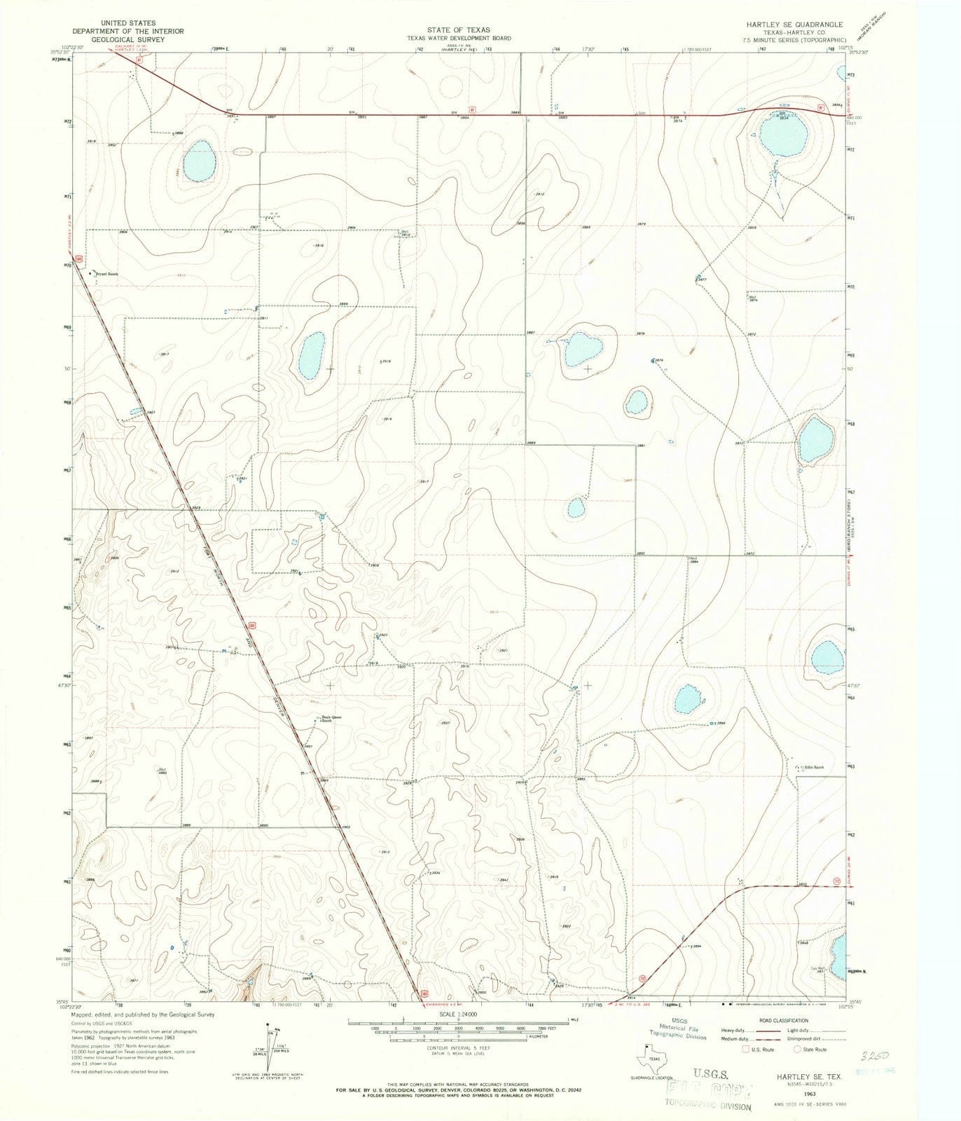 1963 Hartley, TX - Texas - USGS Topographic Map v2