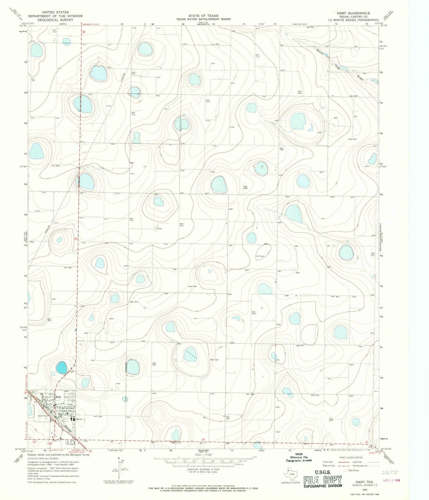 1965 Hart, TX - Texas - USGS Topographic Map