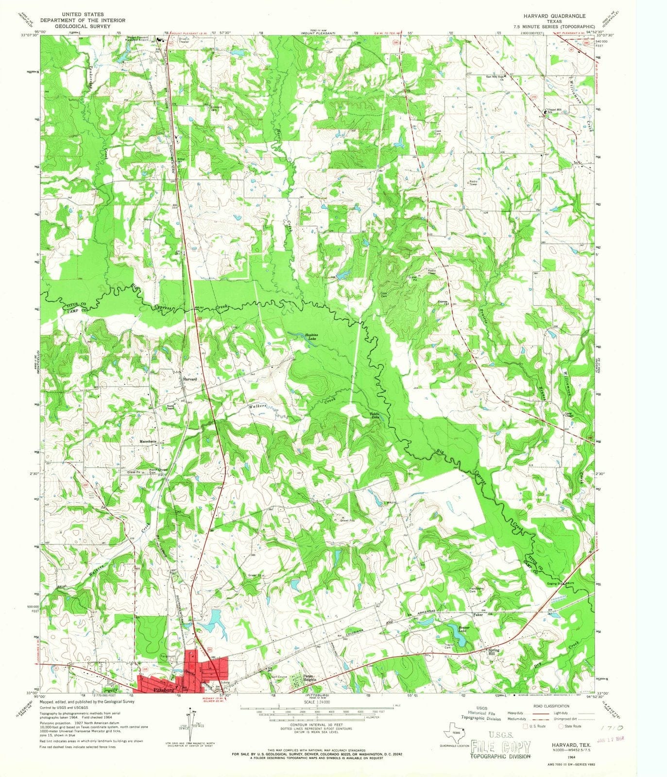 1964 Harvard, TX - Texas - USGS Topographic Map