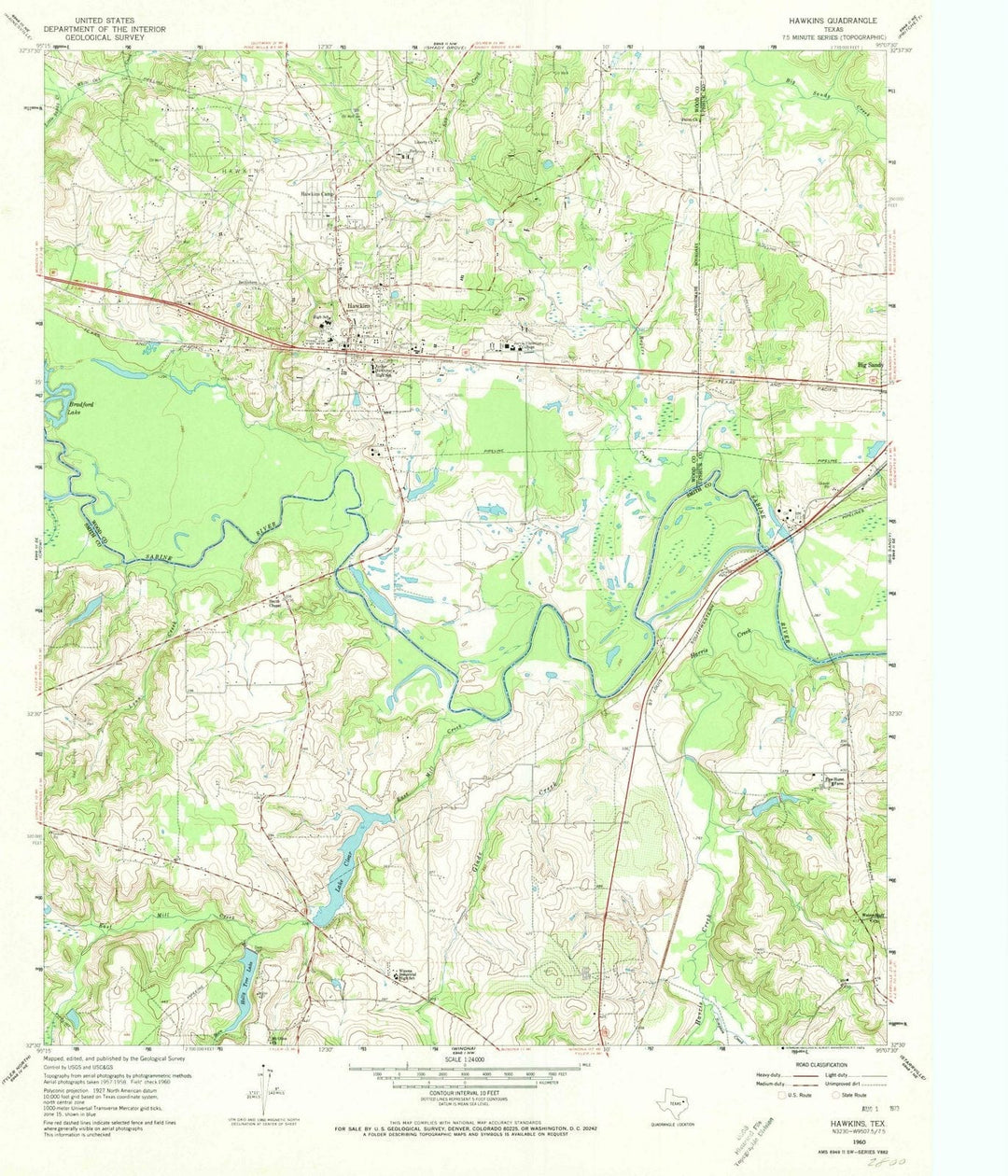 1960 Hawkins, TX - Texas - USGS Topographic Map
