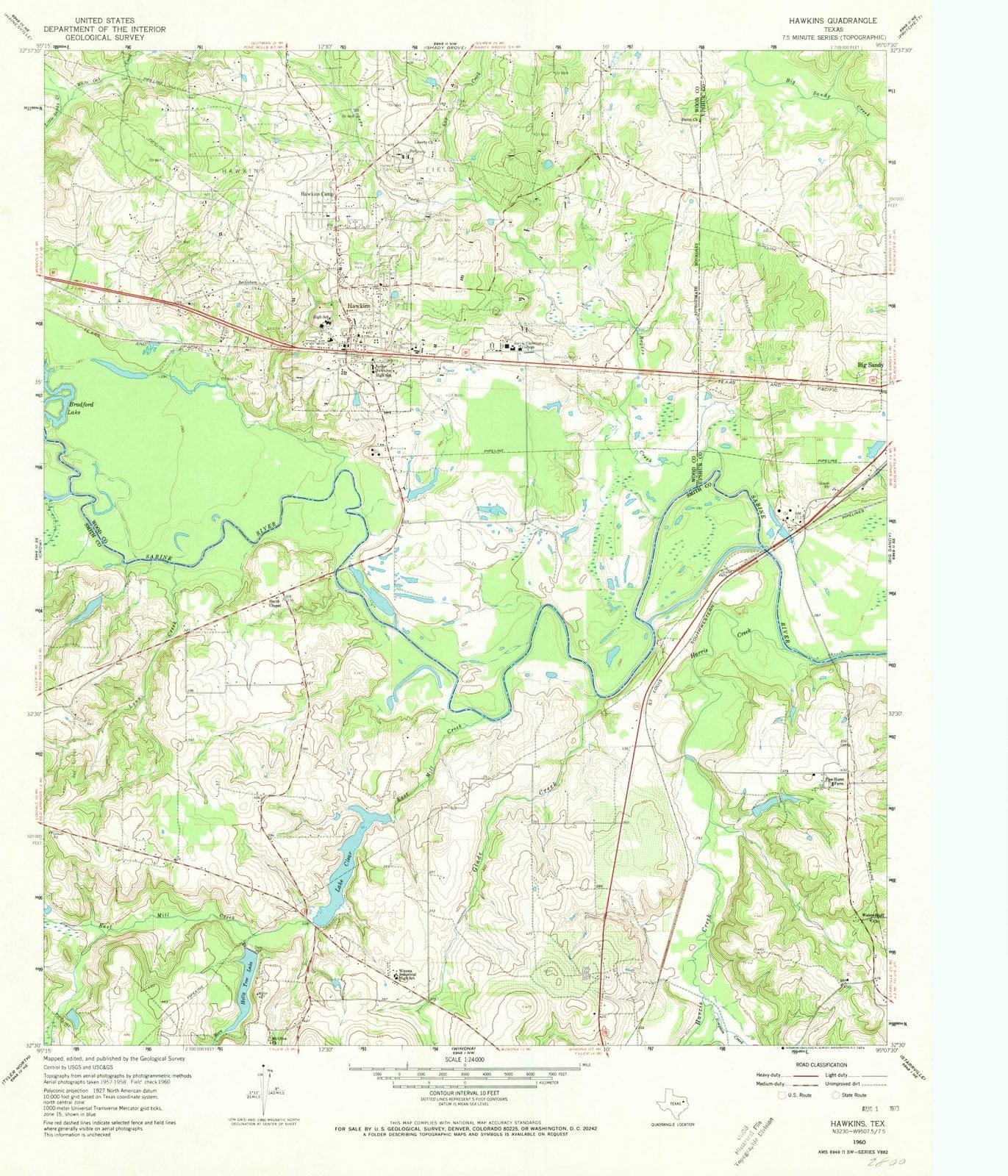 1960 Hawkins, TX - Texas - USGS Topographic Map