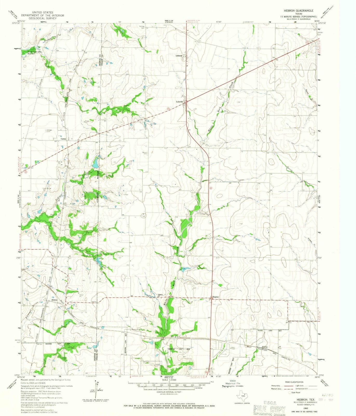 1960 Hebron, TX - Texas - USGS Topographic Map