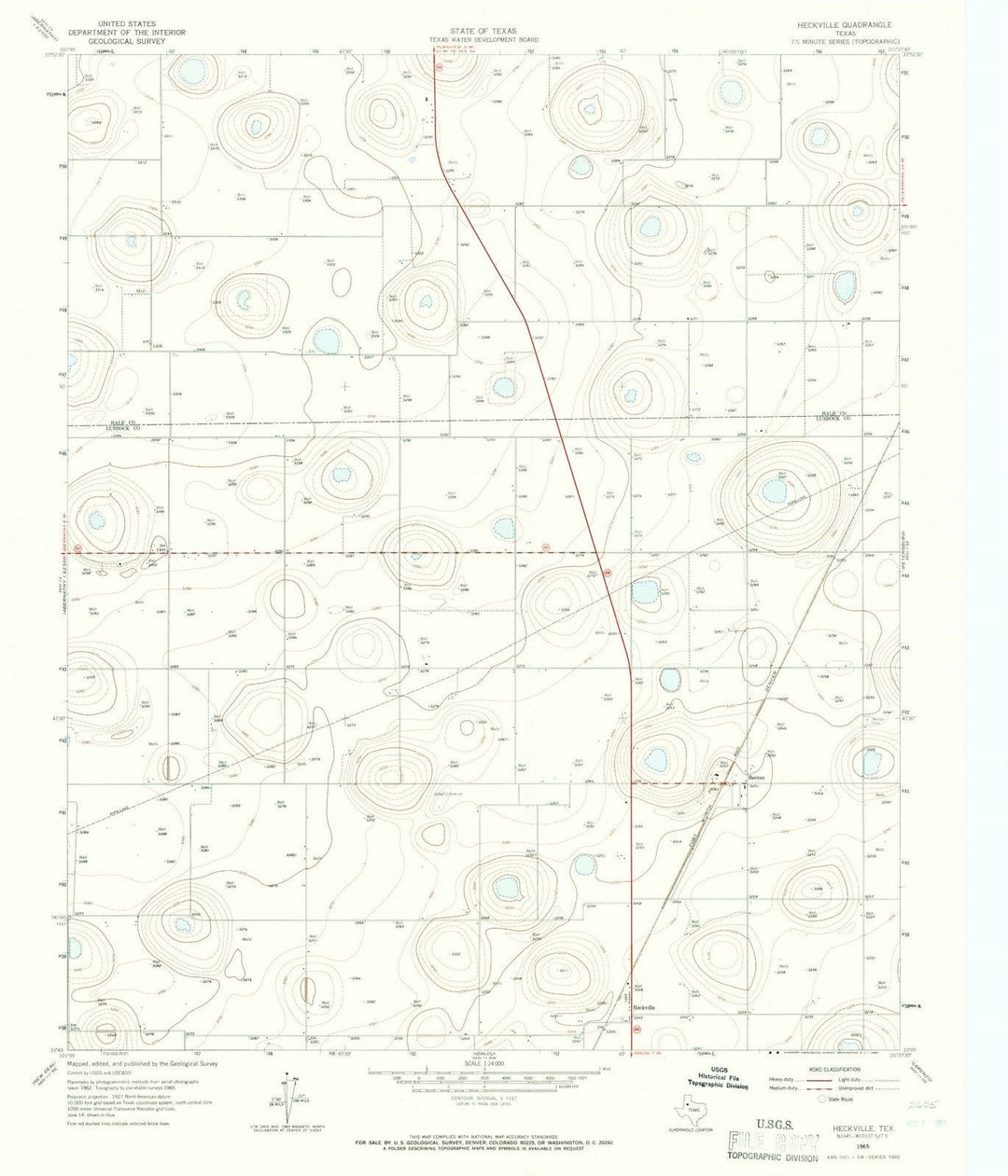 1965 Heckville, TX - Texas - USGS Topographic Map