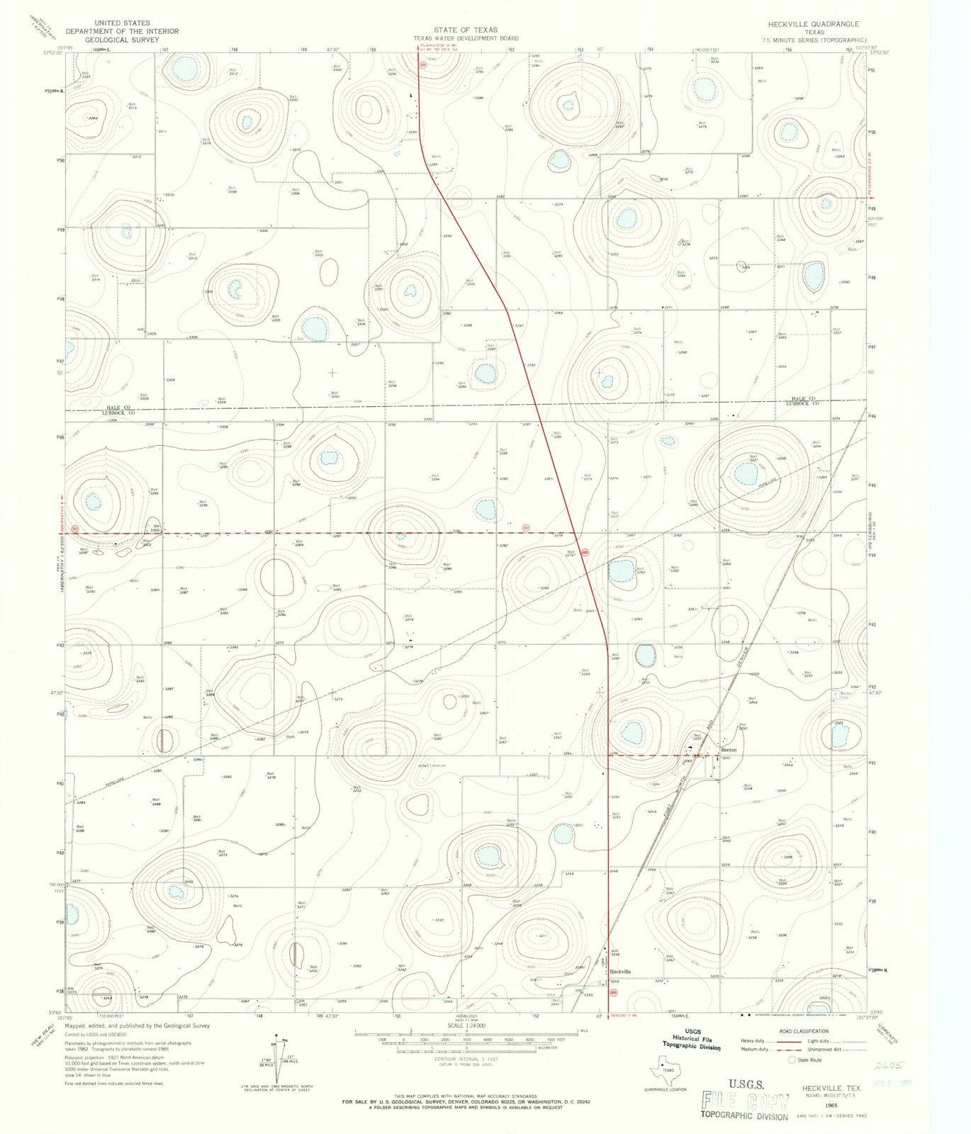 1965 Heckville, TX - Texas - USGS Topographic Map