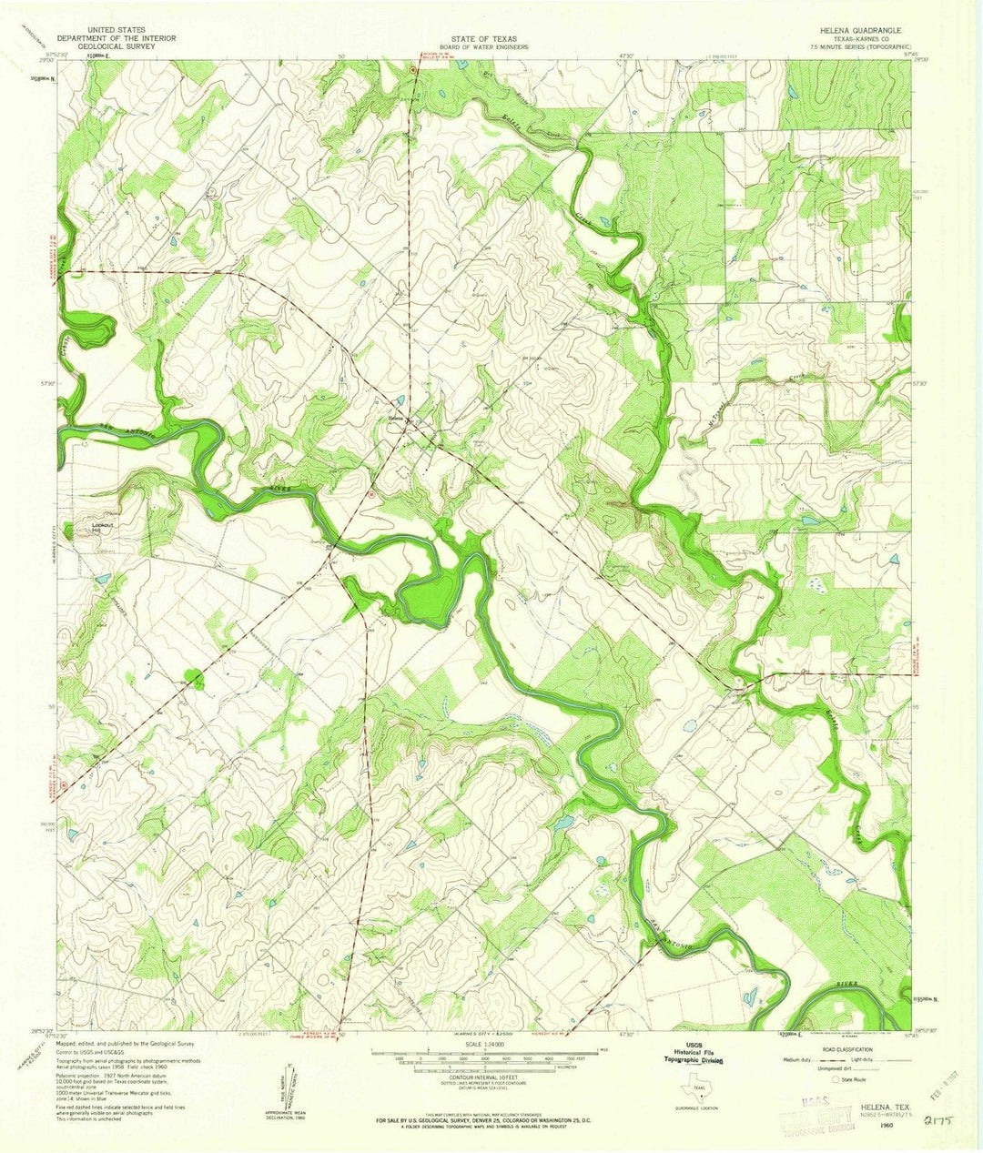 1960 Helena, TX - Texas - USGS Topographic Map