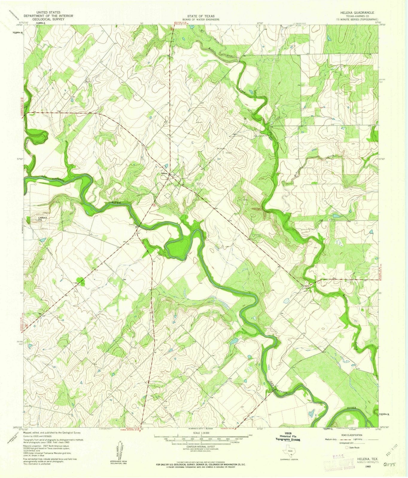 1960 Helena, TX - Texas - USGS Topographic Map