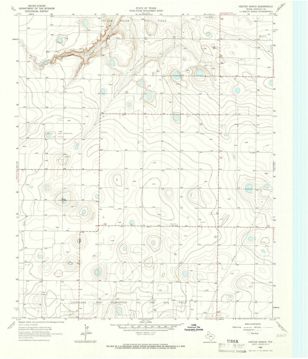 1965 Hester Ranch, TX - Texas - USGS Topographic Map