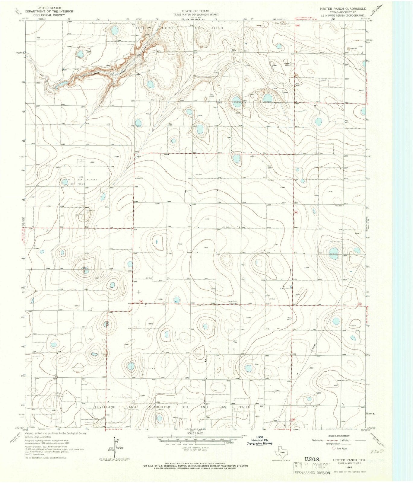 1965 Hester Ranch, TX - Texas - USGS Topographic Map