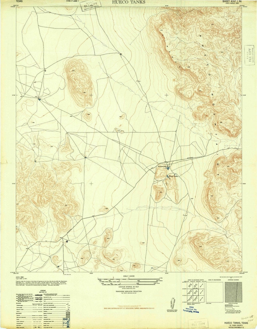 1948 Heuco Tanks, TX - Texas - USGS Topographic Map