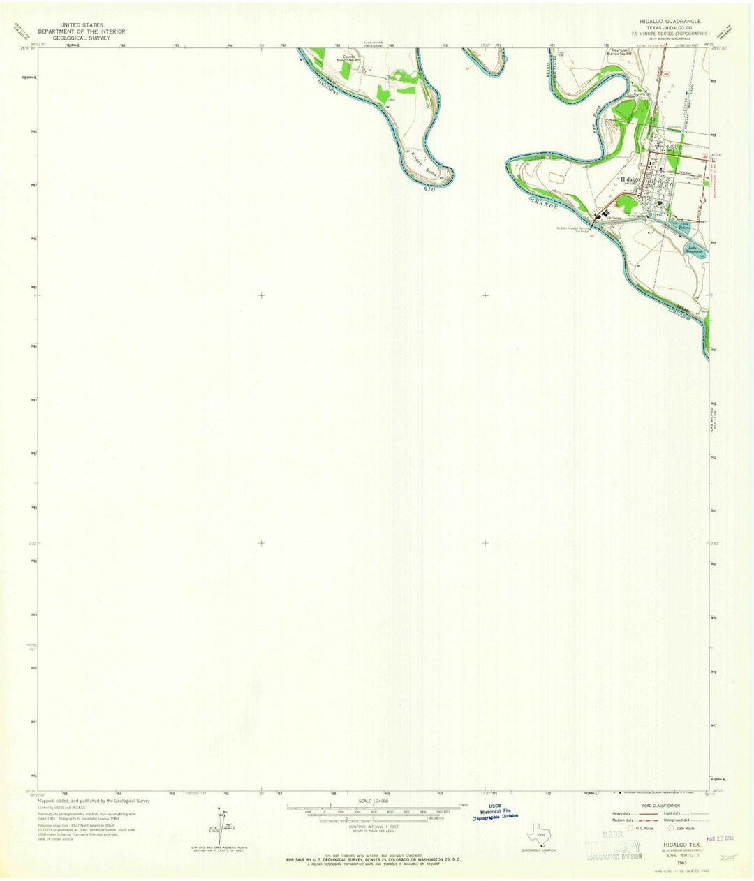 1963 Hidalgo, TX - Texas - USGS Topographic Map