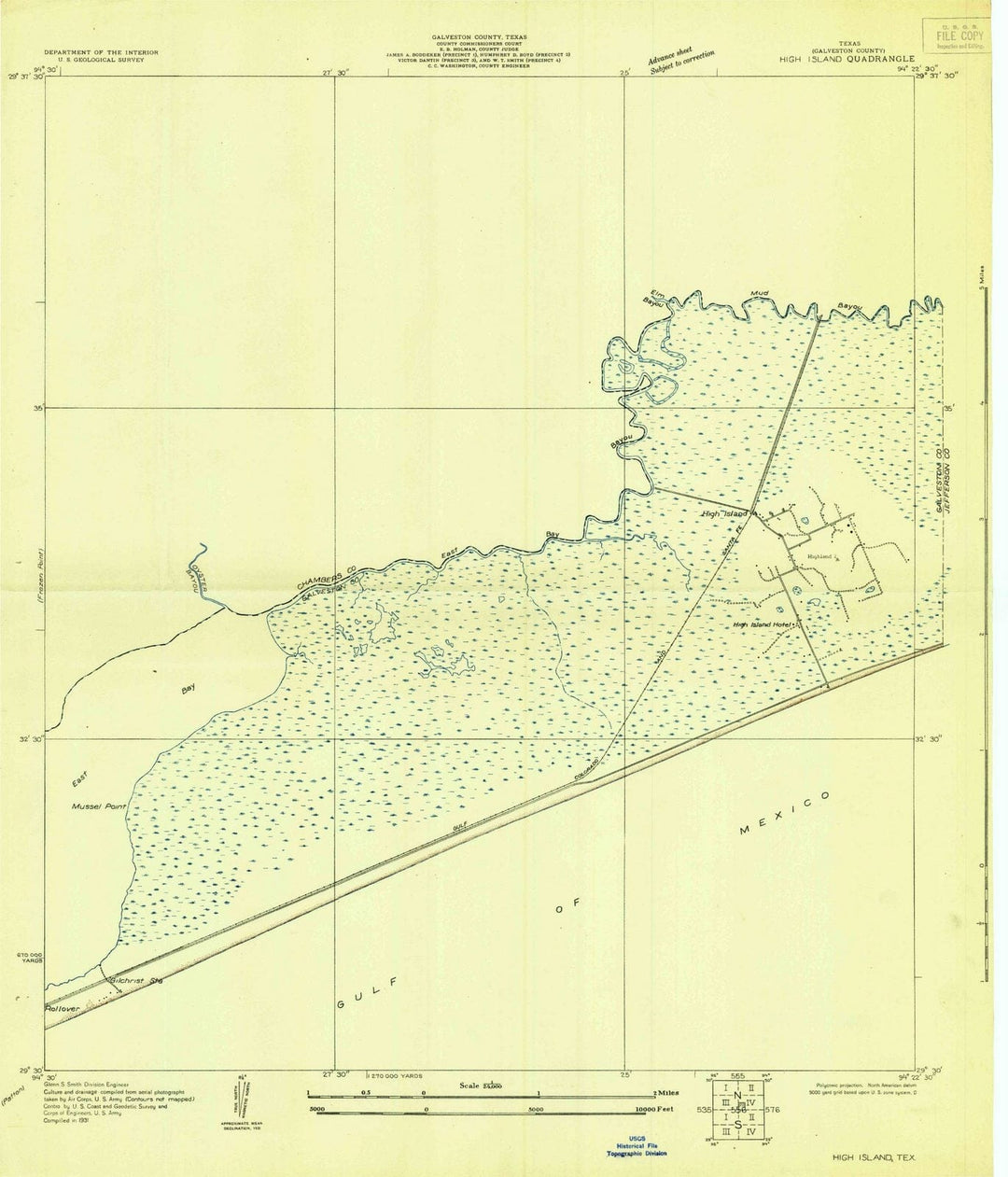 1931 High Island, TX - Texas - USGS Topographic Map