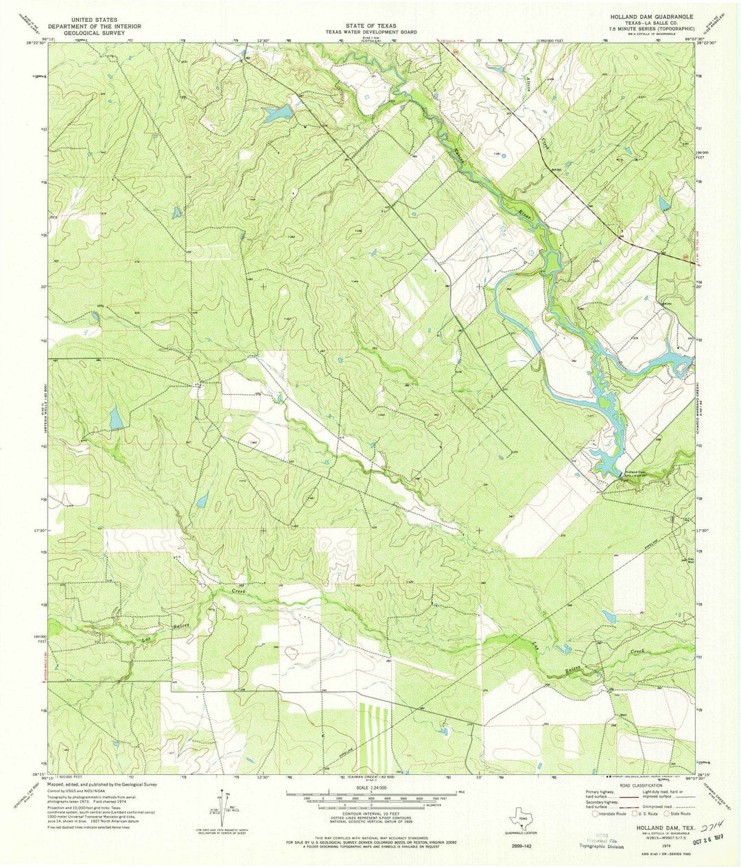1974 Hollandam, TX - Texas - USGS Topographic Map