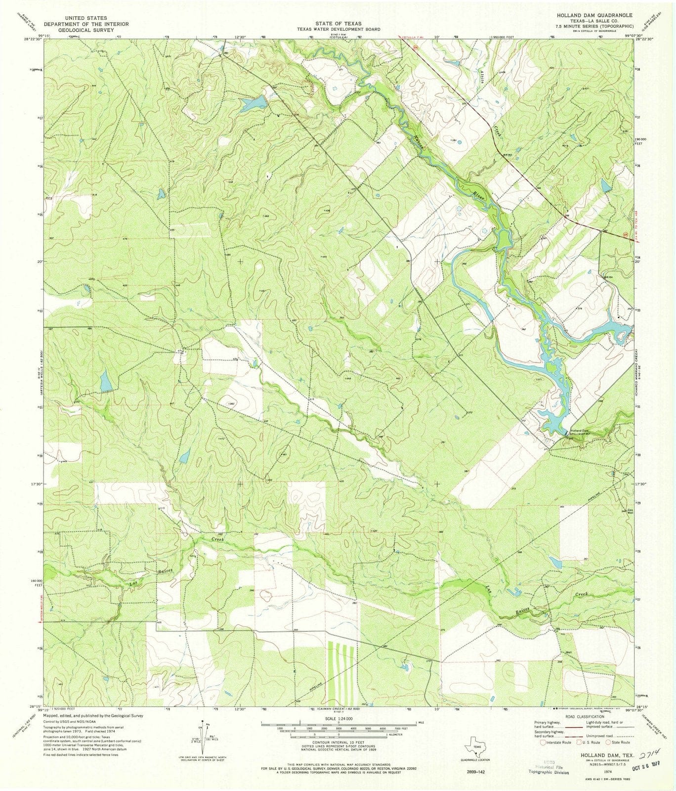 1974 Hollandam, TX - Texas - USGS Topographic Map