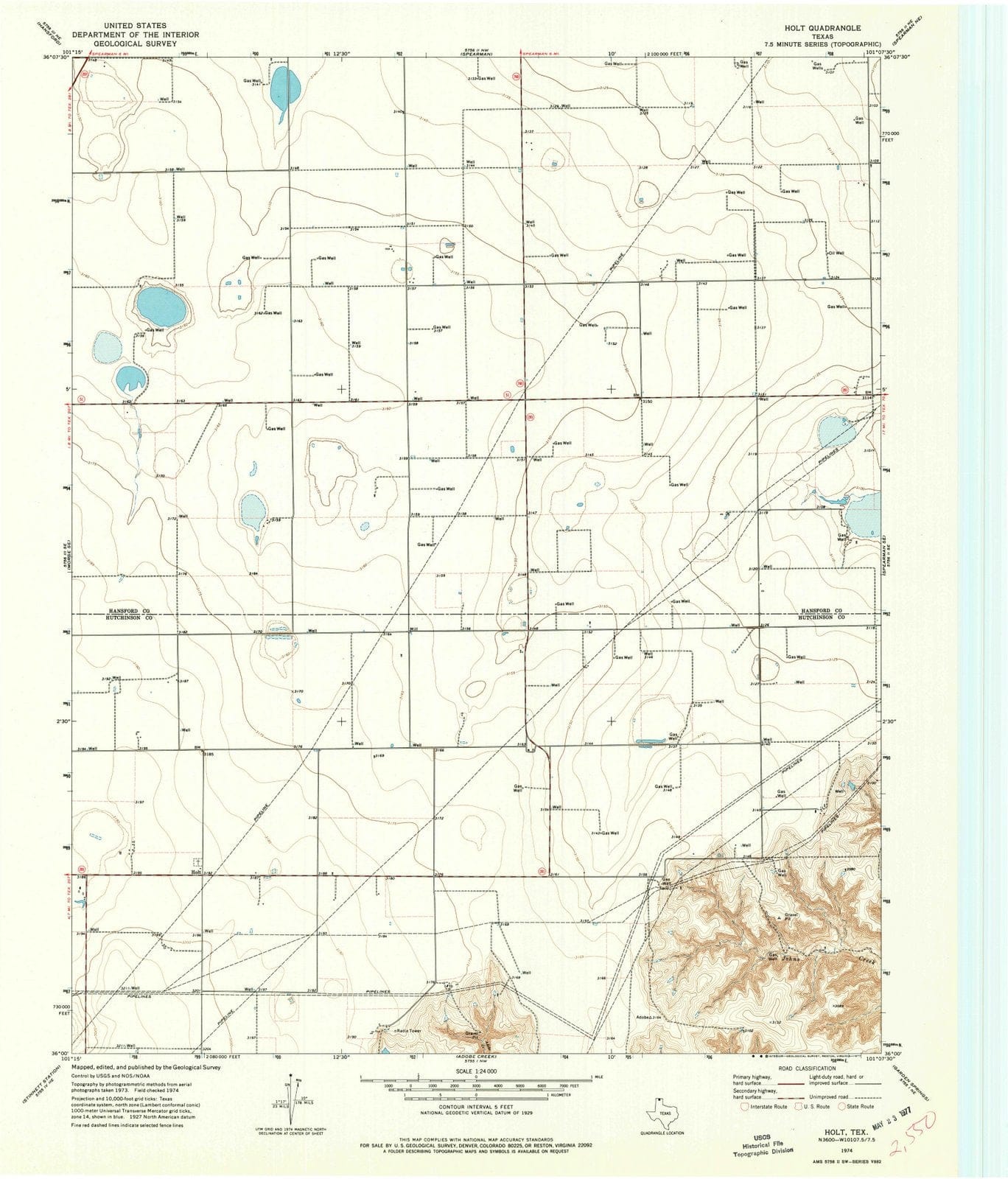 1974 Holt, TX - Texas - USGS Topographic Map