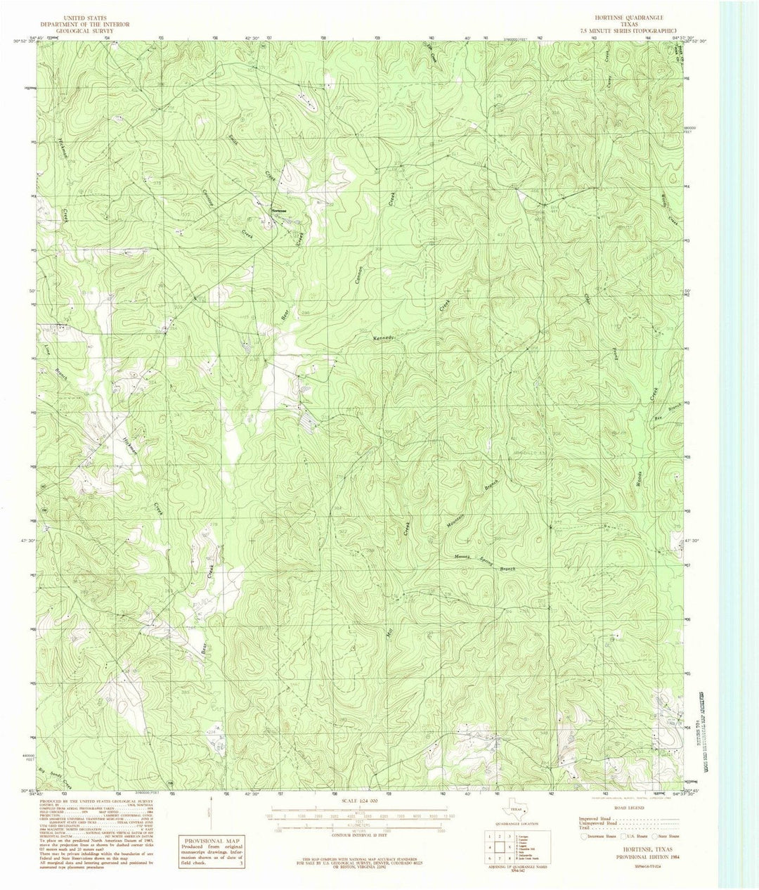 1984 Hortense, TX - Texas - USGS Topographic Map
