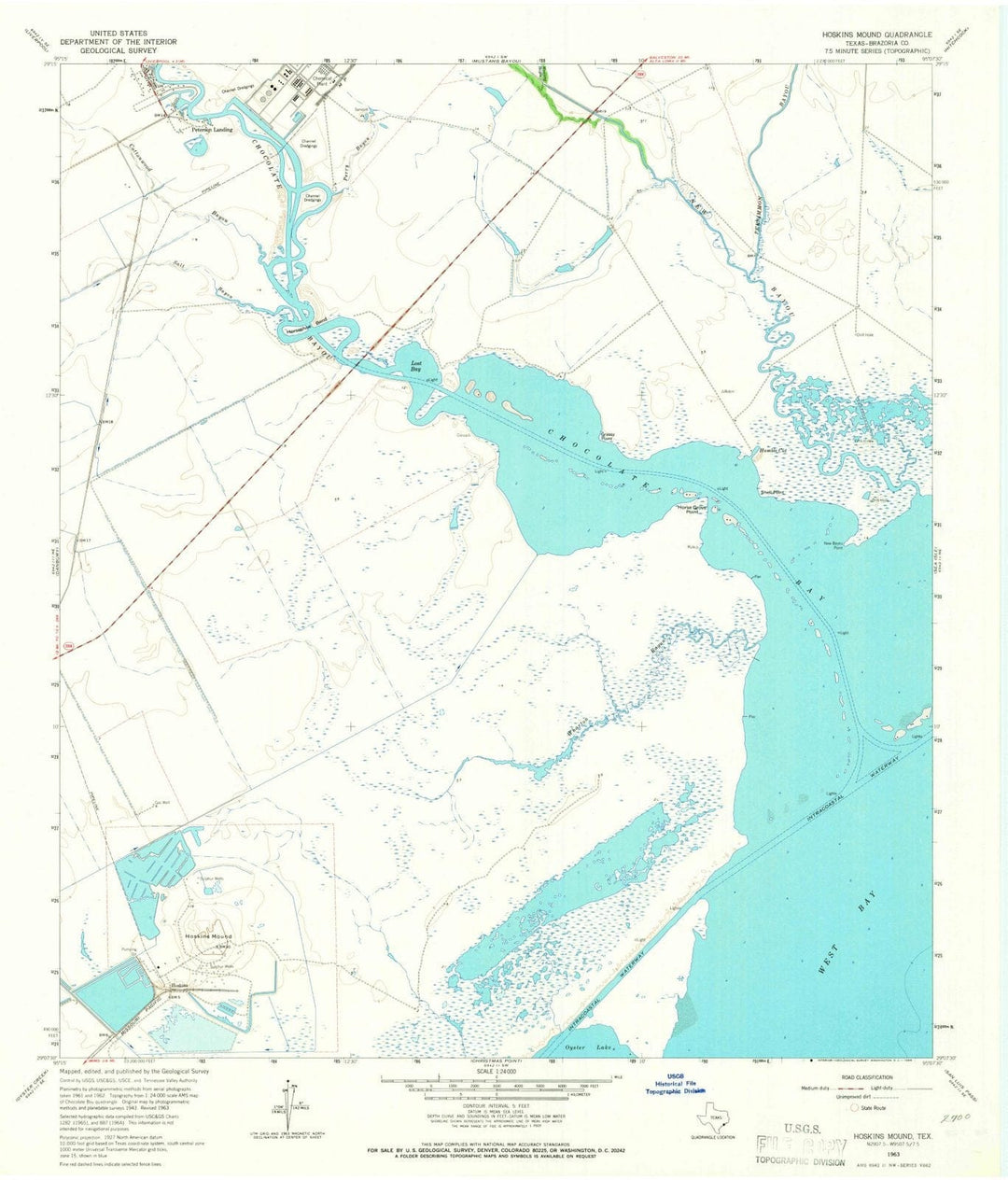 1963 Hoskins Mound, TX - Texas - USGS Topographic Map