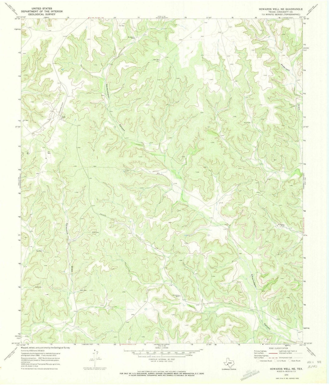 1970 Howards Well, TX - Texas - USGS Topographic Map