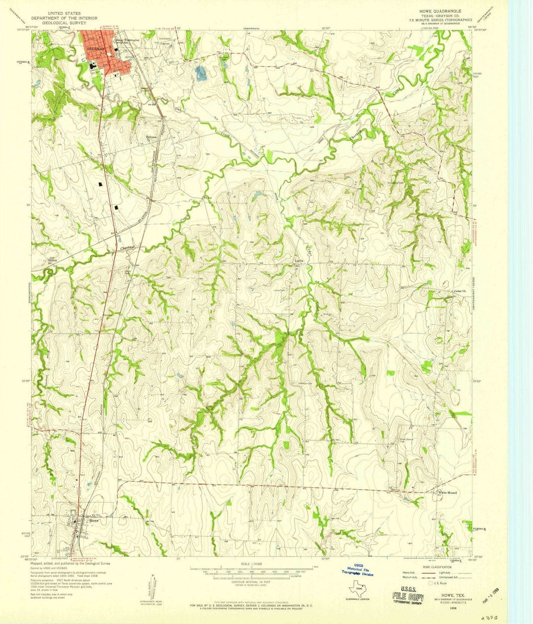 1958 Howe, TX - Texas - USGS Topographic Map