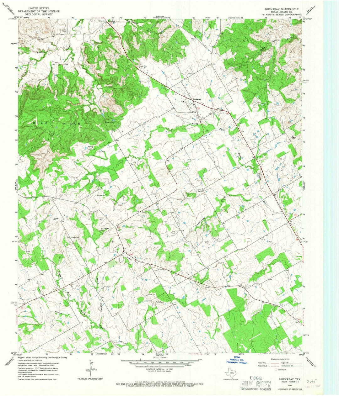 1965 Huckabay, TX - Texas - USGS Topographic Map v2