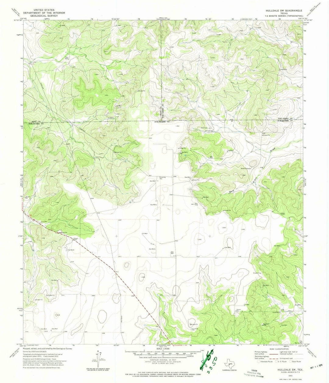 1972 Hulldale, TX - Texas - USGS Topographic Map v2