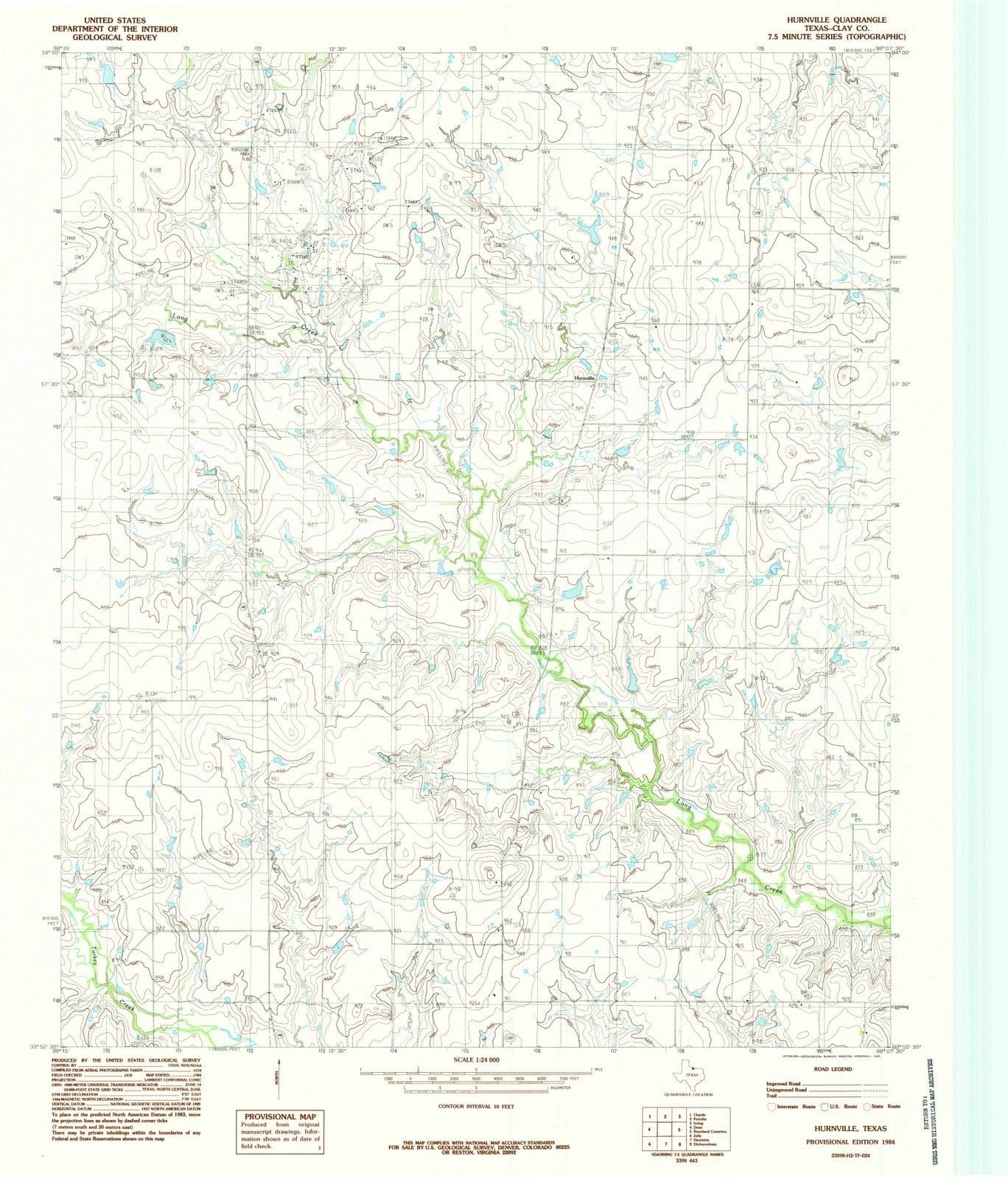 1984 Hurnville, TX - Texas - USGS Topographic Map
